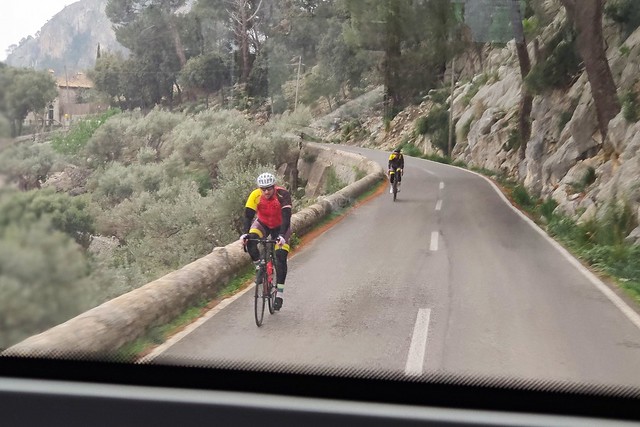 [The scene out the back window of the bus] - On the MA-10 from Inca to Lluc, Majorca, Spain
