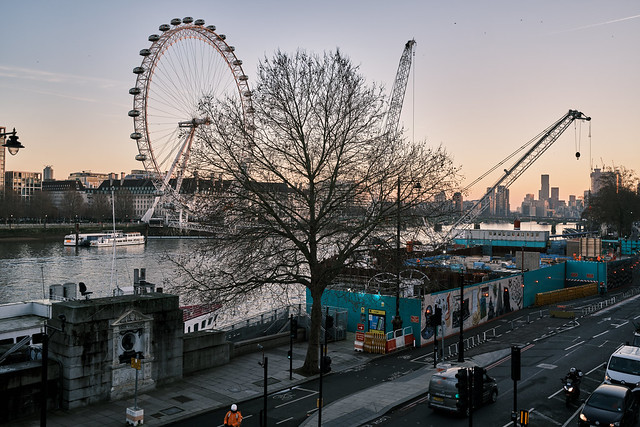 A view along the Thames - Embankment, London