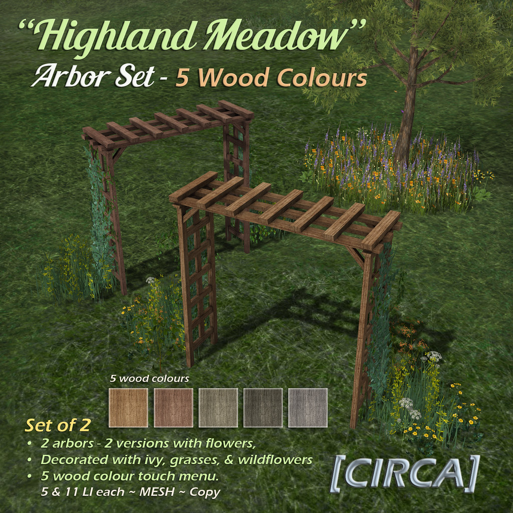 [CIRCA] – "Highland Meadow" Wood Arbor Set