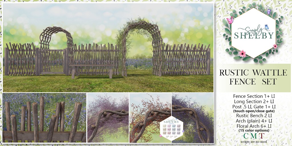 Simply Shelby Rustic Wattle Fence Set