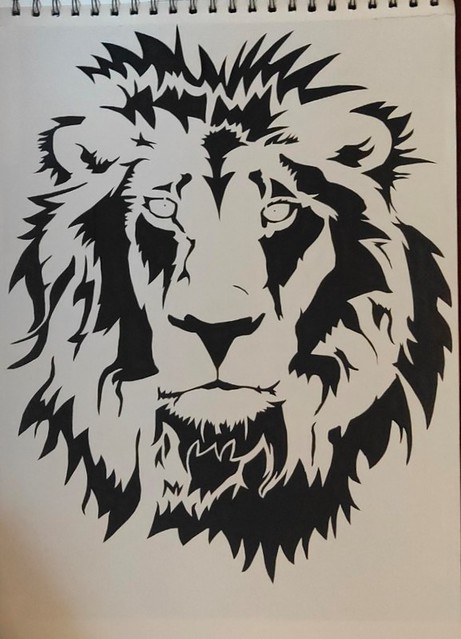 Lion Paper Cutting Art | Lion Drawing | Papercutting Art | Papercut | by Nishiboy
