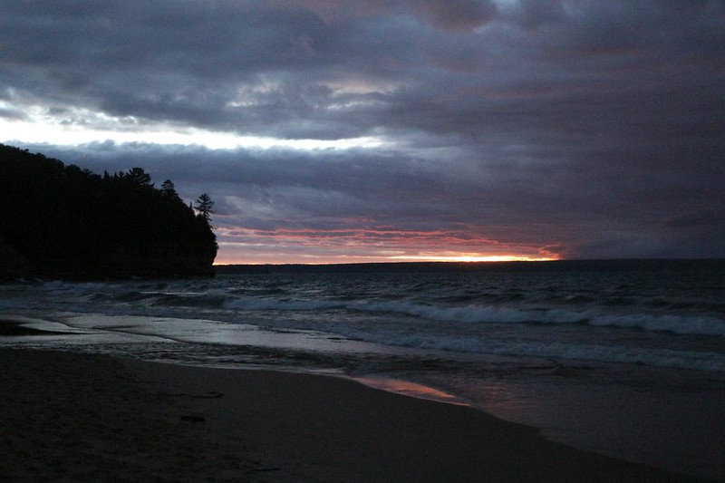 Sunset over Lake Superior at Miners Beach in Pictured Rocks National Lakeshore