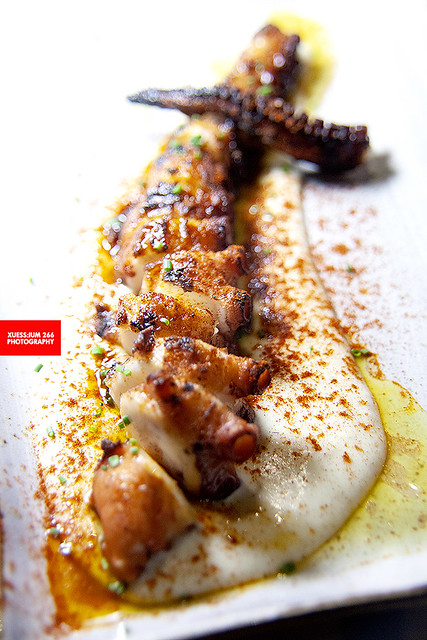 Grilled Octopus Leg With Potato Truffle Puree