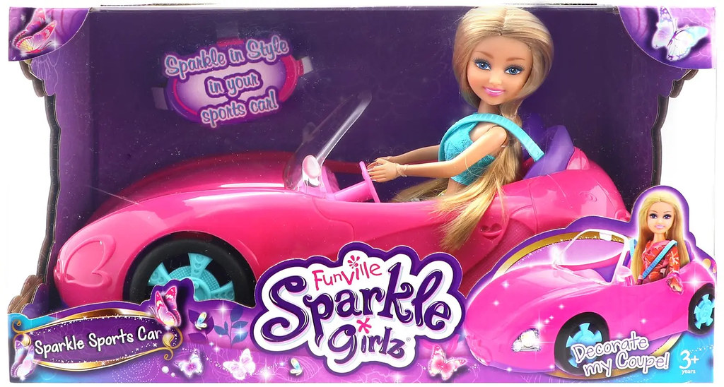 funville sparkle girlz car and dolls girls toy sports convertible 