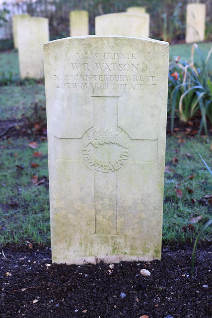 Grave of Private Walter Robert Watson Codford St Mary (St Mary) New Churchyard Wiltshire UK