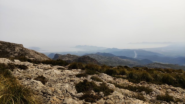View to Alcudia - Hiking to the Summit of  Puig Tomir - Lluc, Mallorca, Spain