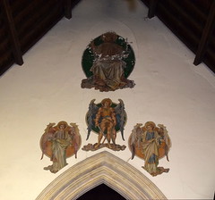Christ in Majesty above St Michael flanked by angels (Clayton & Bell? 1860s)