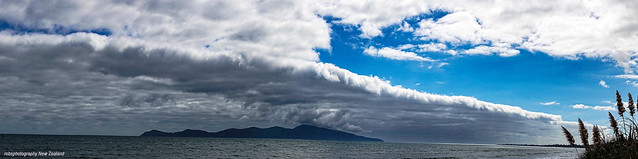 Spectacular clouds over Kapiti Island: Land of the long white cloud