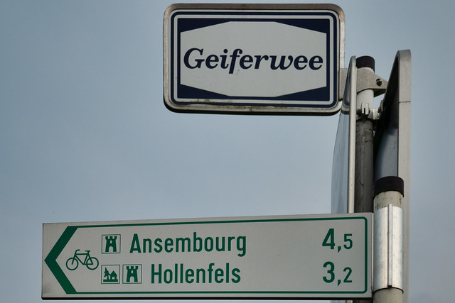 Local cycling route between Ansembourg,  Hollenfels, Tuntange an