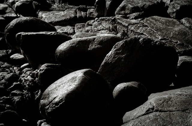 Backlit rocks