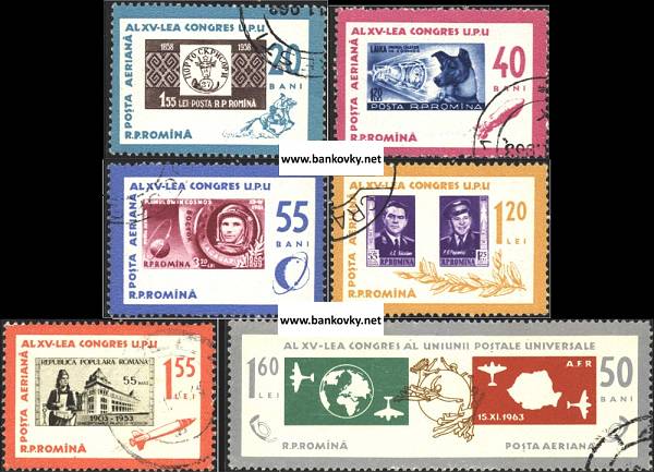 Známky Rumunsko 1963 Deň známky vesmír razítk. séria