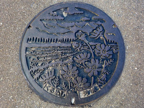 Kitano Fukuoka, manhole cover （福岡県北野町のマンホール）