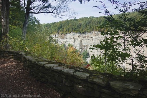 Stone wall along the Lower Falls Viewpoint on the Big Bend Road, Letchworth State Park, New York