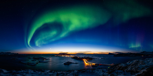 panorama auroraborealis nordlys sommarøy brensholmen hillesøy ørnfløy ngc