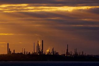 Fawley Oil Refinery Sunset