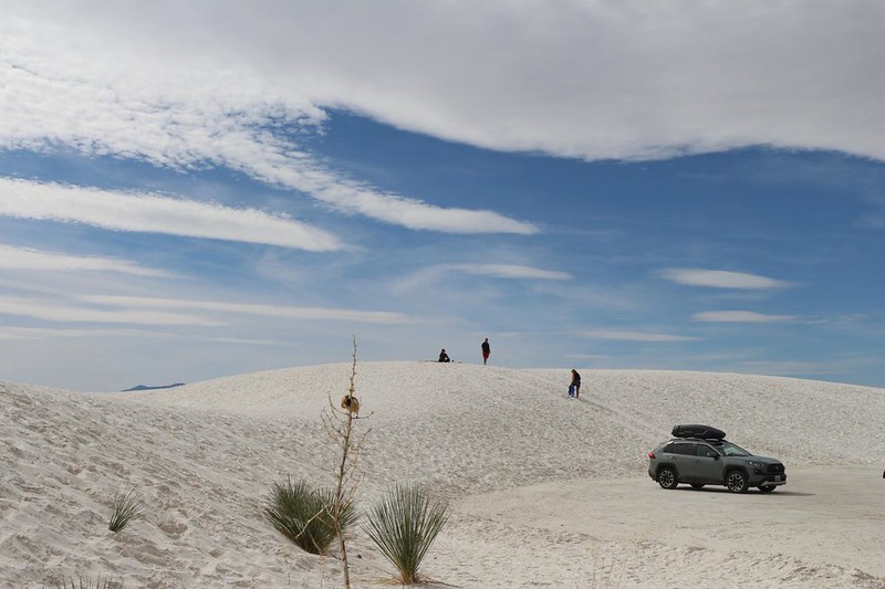 We parked the car next to the dunes and climbed up for a view, at White Sands National Park
