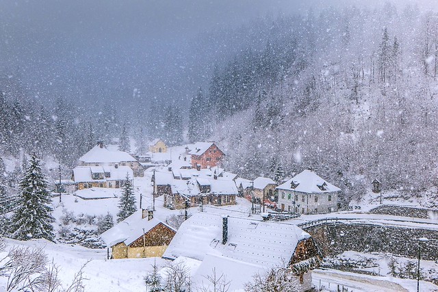 The Heavy Snow with Large Flakes (Crystals Agglomeration), Due to the Considerable Humidity in the Entire Air Column, Reached the Valley Floor Near the Riofreddo Hamlet (721m a.s.l.); Western Julian Alps, Tarvisio (UD), FVG, Italia