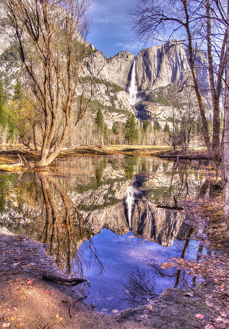 Yosemite Falls - reflected