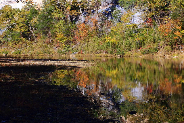 Autumn Reflections along Buffalo River at Roark Bluff -  Northwest Arkansas