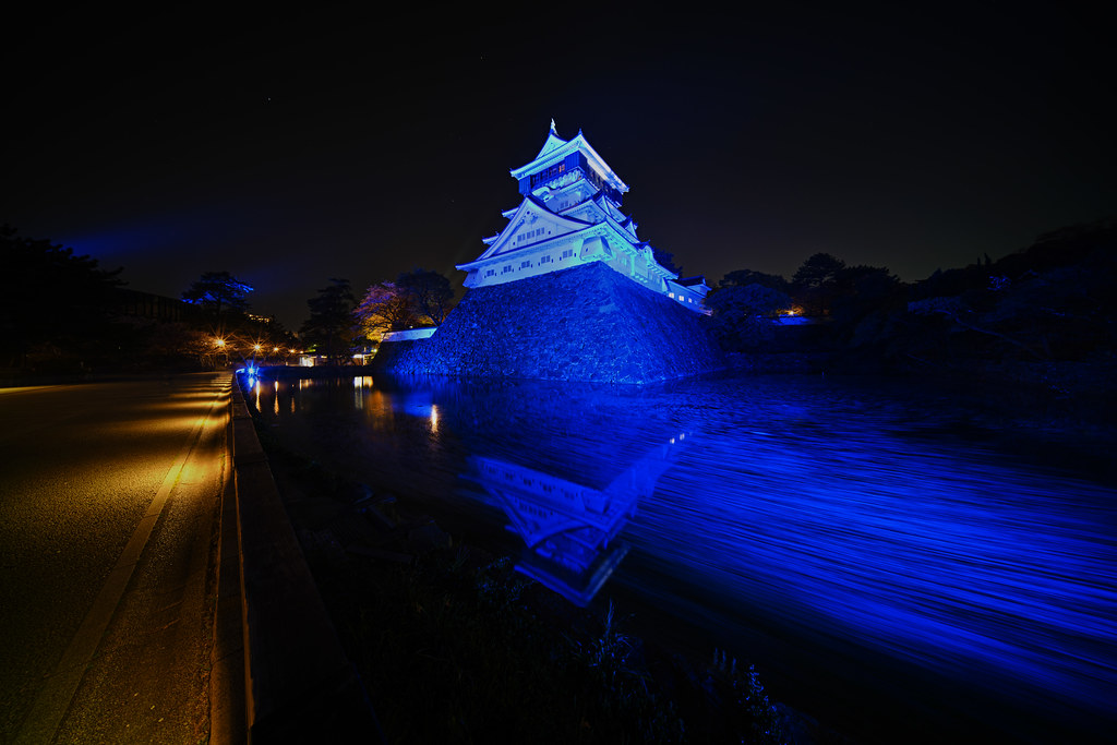 Kokura Castle in Blue