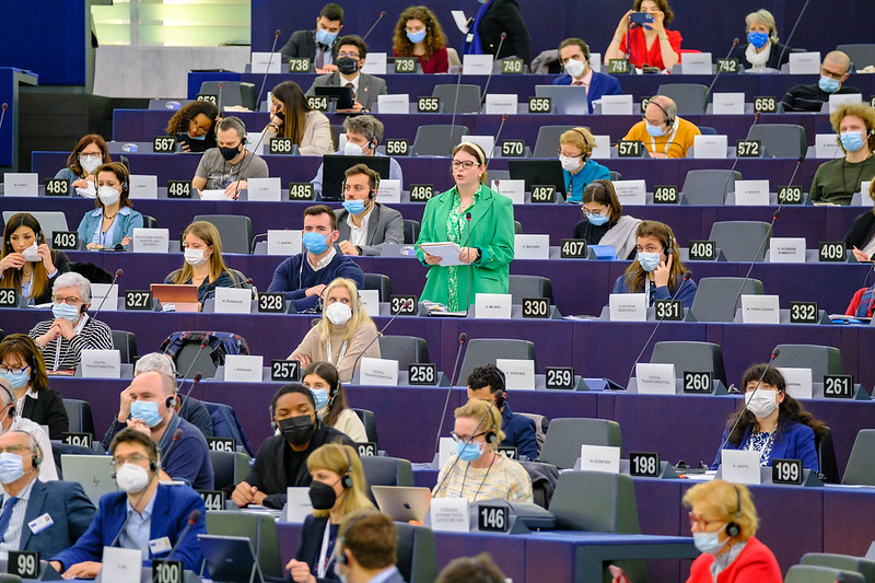 Plenarsitzung der Zukuntskonferenz im Plenarsaal des Europäischen Parlaments