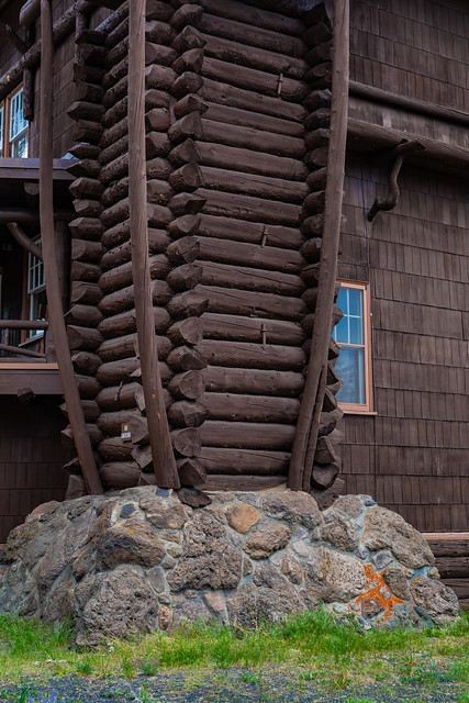 Structural Detail of Old Faithful Inn in Yellowstone National Park