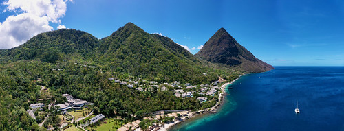 The Pitons of Saint Lucia by Symbiosis, This is the view of St. Lucia from above.   Unfortunately I did not have many drone opportunities th