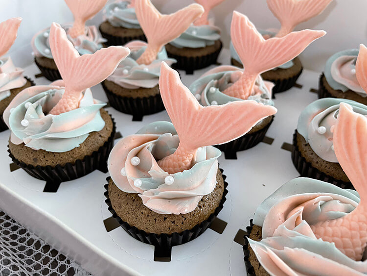 Mermaid Ombre Swirl Cupcake