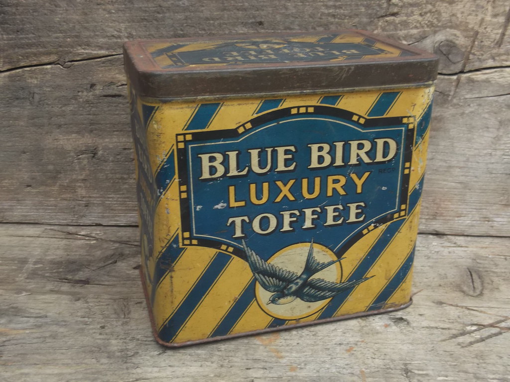Vintage 1930's  Blue Bird Luxury Toffee Advertising Tin