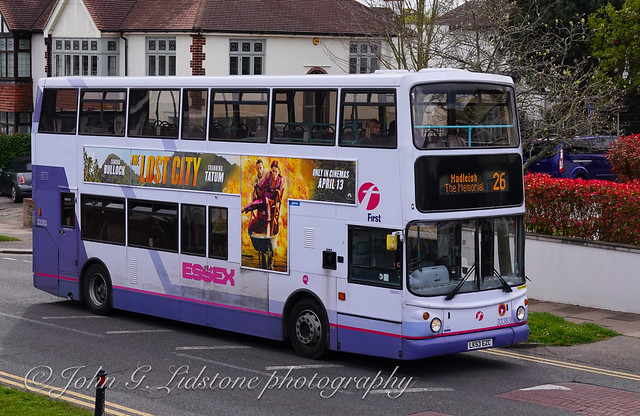 121 years of Southend-Leigh Church service ends on 14 April 2022 - Farewell scenic service 26 with First Essex (Hadleigh) TransBus Trident / ALX400 33383, LK53 EZC