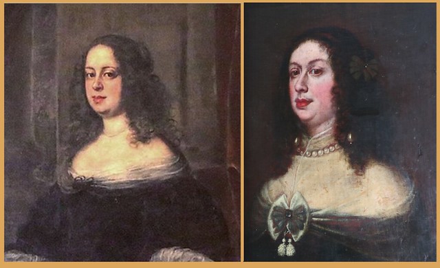 Comparative Portraits. Left; Vittoria Della Rovere, Grand Duchess of Tuscany 1622-1694. By Susterman.