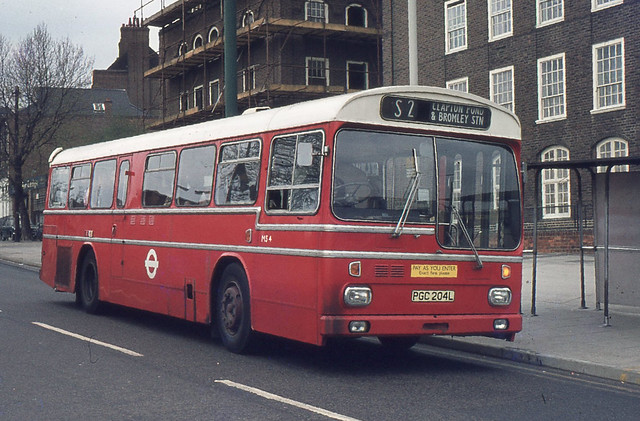 London Transport . MS4 PGC204L . Bromley-by-Bow , East London . April-1974  .