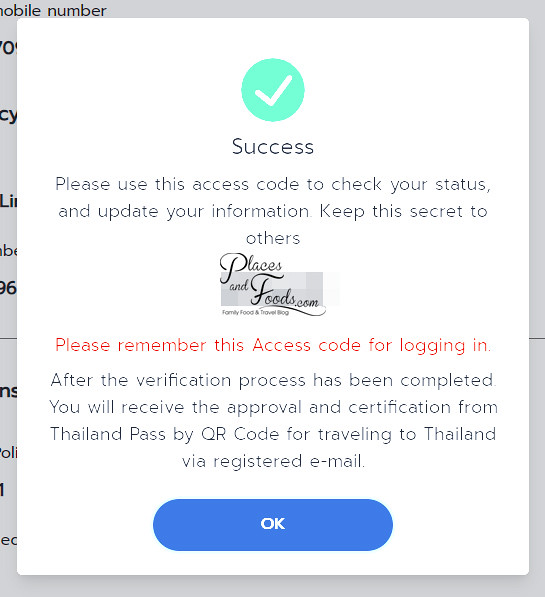 THAILAND PASS SUCCESS code