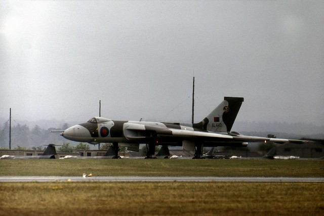 RAF Vulcan B.2 Bomber XL443 seen at the Greenham Common Air Tattoo in 1980