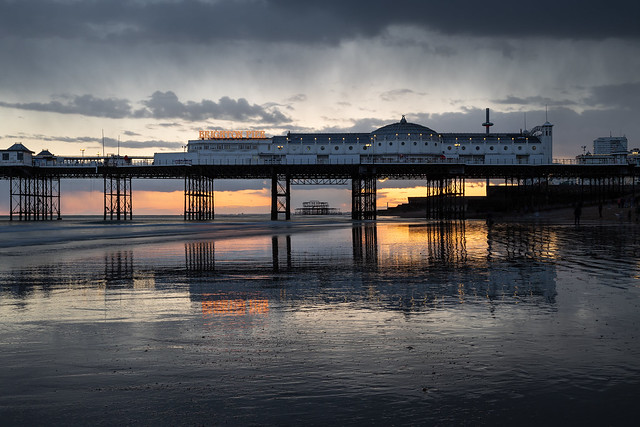 Brighton Piers at Sunset - Sussex