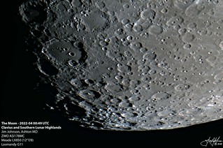 The Moon - 2022-04-11 00:49 UTC - Clavius and Southern Lunar Highlands