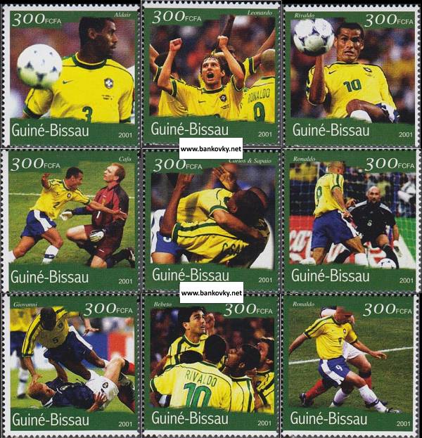 Známky Guinea-Bissau 2001 Brazílsky futbal séria MNH