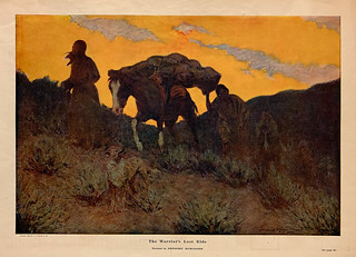 “The Warrior’s Last Ride” by Frederic Remington in Collier’s Magazine, November 7, 1908.