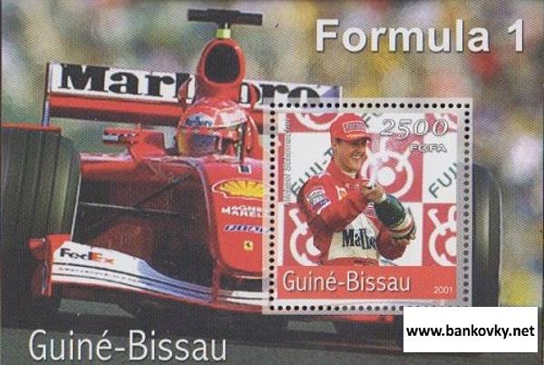 Známky Guinea Bissau F1 Schumacher neraz. blok MNH