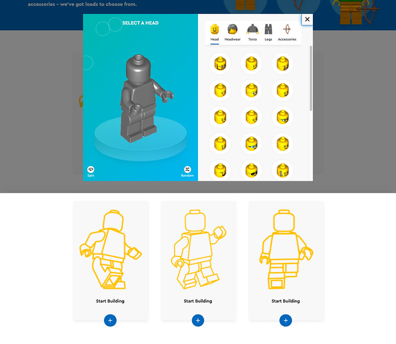 LEGO Online BAM Screen