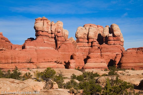 A few of the rock spires along the Elephant Canyon Trail, Needles District, Canyonlands National Park, Utah