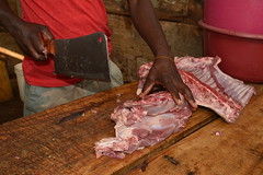 Mar/2022 - Sample collection from points of slaughter and pork joints in Mbale (photo credit: Pamela Wairagala/ILRI)