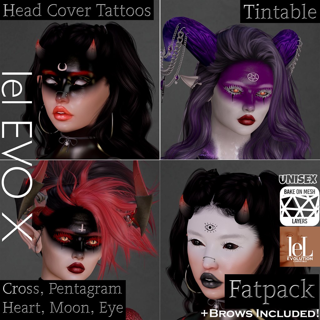 Head Cover Tattoos Fatpack/Tintable + Mark EvoX – Darko Designs