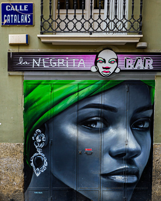 Decorated Bar Shutter (Plaza Negrita - Valencia) (OMDS - OM1 & Olympus M.Zuiko 12-45mm f4 Pro Zoom Lens)