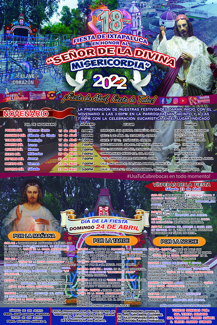 Programa Fiesta Patronal Ixtapaluca Señor de la Divina Misericordia 2022