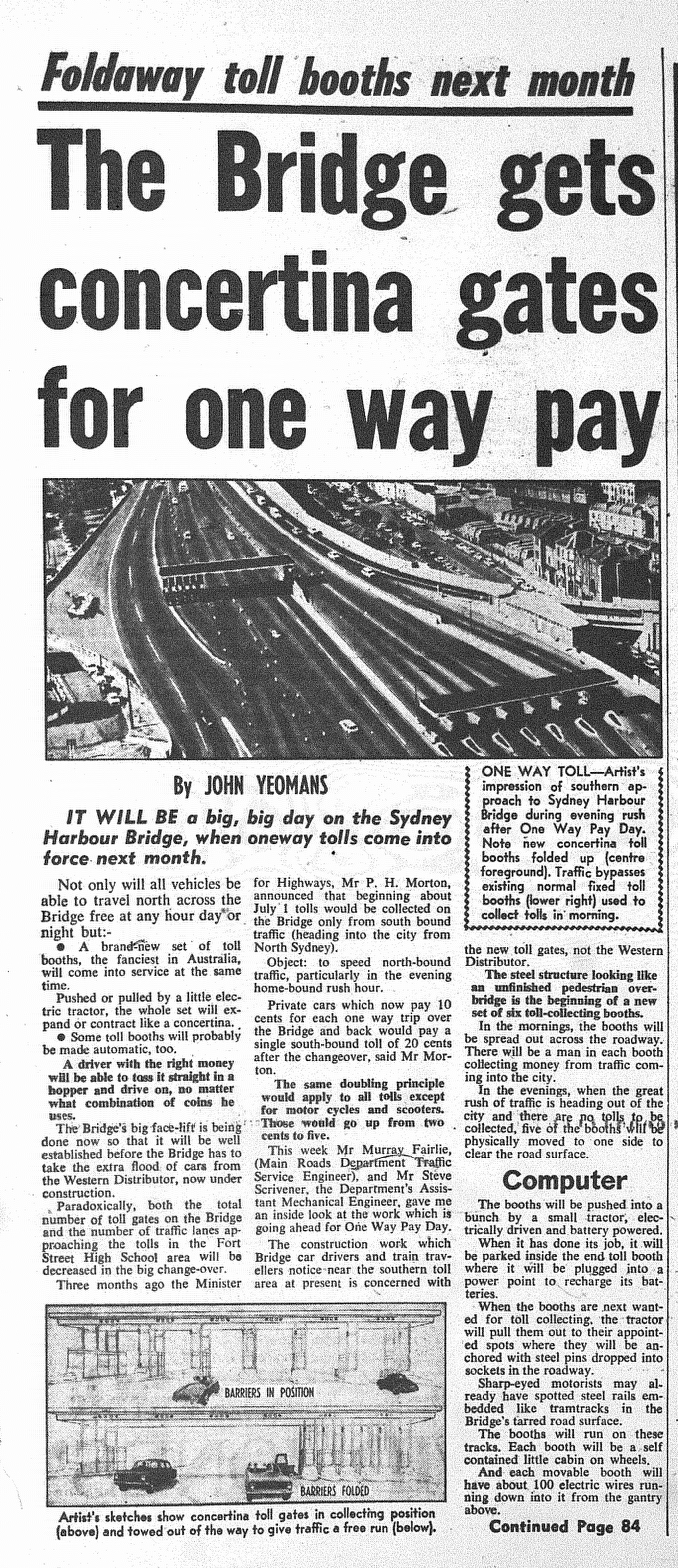 Sydney Harbour Bridge Tollgates June 7 1970 Sun Herald 51