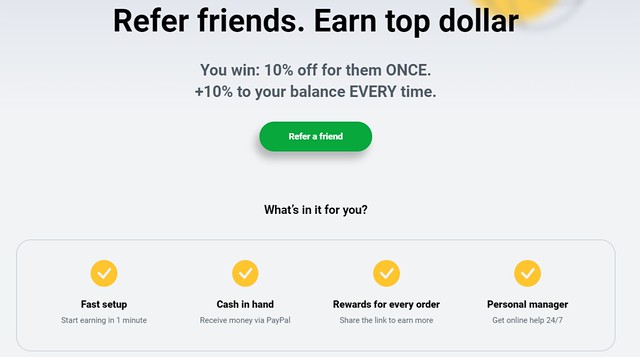 If you encourage a friend to use Papercoach.net, you will get 10% from the friend’s order on your balance.