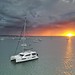 Took a chance that the gap under the clouds would create a small window of magic light. So I flew my drone down to the waters edge and composed the lovely Leopard 40 Cat with the storm clouds and sun peaking through. Light was spectacular for a few minute