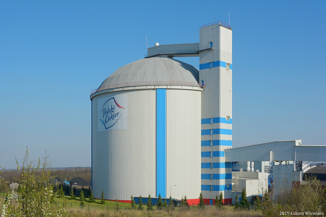 Krajowa Spółka Cukrowa S.A. Cukrownia Nakło - silos cukru. | Polish Sugar company, the Nakło sugar factory - sugar storage silo.