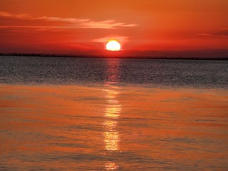 Orange sunset at Tambo Bluff Beach - S22 wide